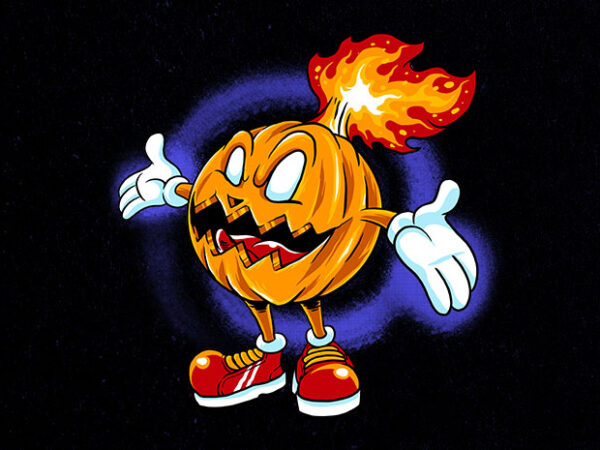 Burning pumpkin t shirt template