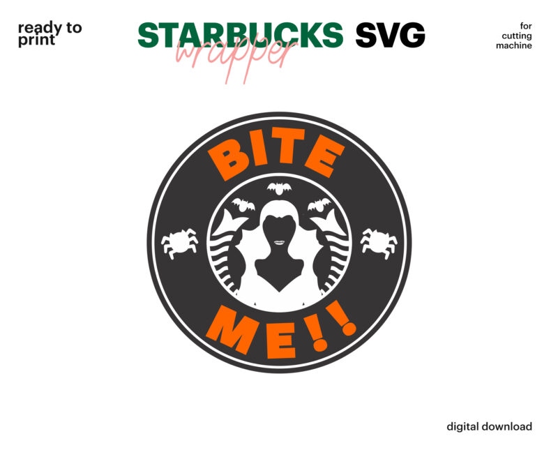 Starbucks Cup SVG, Reusable Starbucks Cup Logo And Wrap, Halloween Starbucks Logo SVG, Starbucks Cold Cup 24 Oz, Hot Cup 16 Oz SVG, Cricut