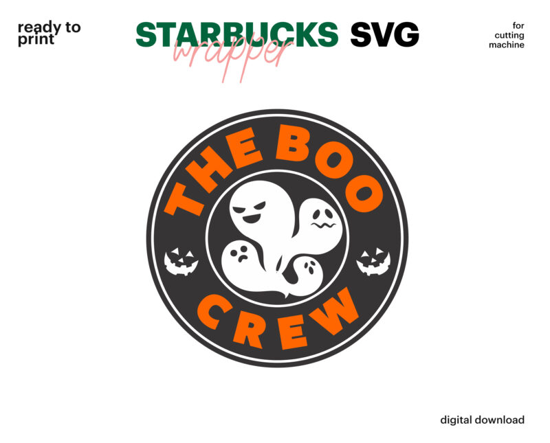 Logo And Wrap Halloween Starbucks SVG, Starbucks Reusable Hot & Cold Cup SVG, Starbucks Bundle SVG, Svg Instant Download,Starbucks Cup Svg
