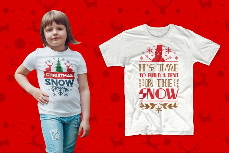 Christmas t shirt design bundle vector, Typography Christmas designs