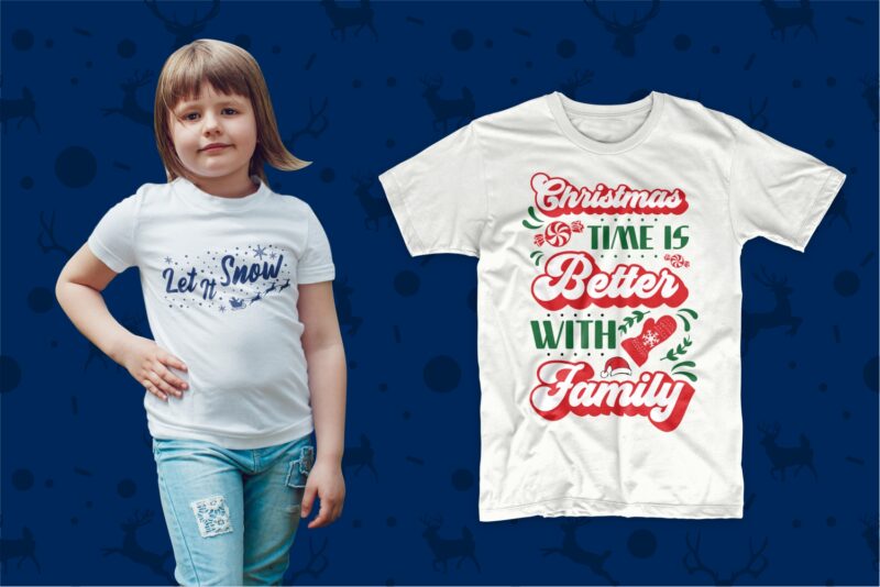 t-shirt vector Christmas t shirt design bundle vector, Typography Christmas designs for t-shirt, Christmas quotes t shirt design svg png psd