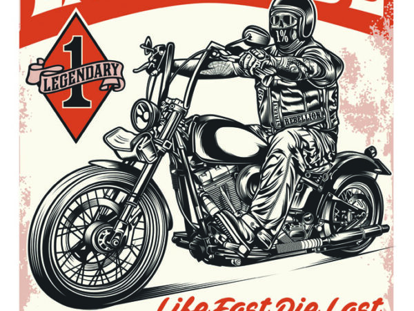 Live to ride t shirt vector graphic