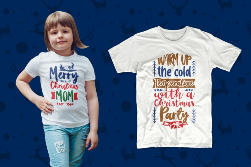 t-shirt vector Christmas t shirt design bundle vector, Typography Christmas designs for t-shirt, Christmas quotes t shirt design svg png psd