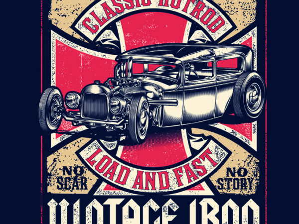 Classic hotrod t shirt vector file