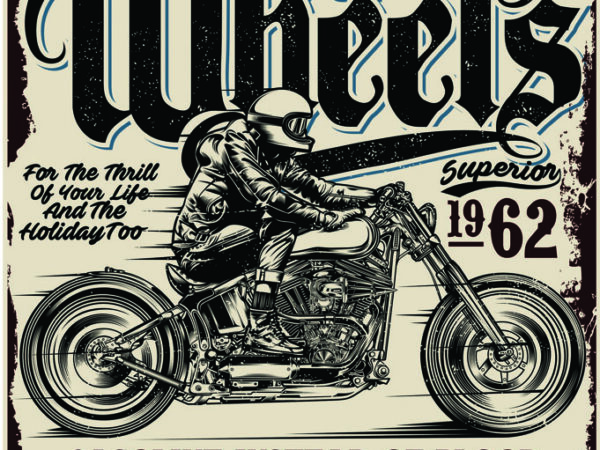 Two wheels forever t shirt designs for sale