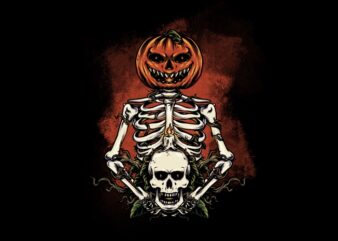 Pumpkin & skull