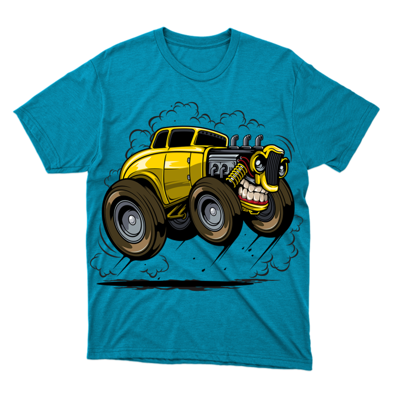 angry hotrod tshirt design