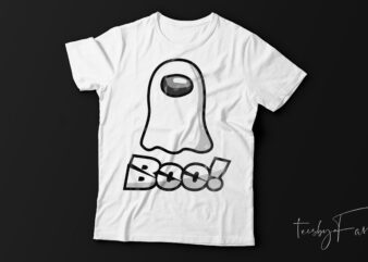 Boo! Horror Theme t shirt design for sale