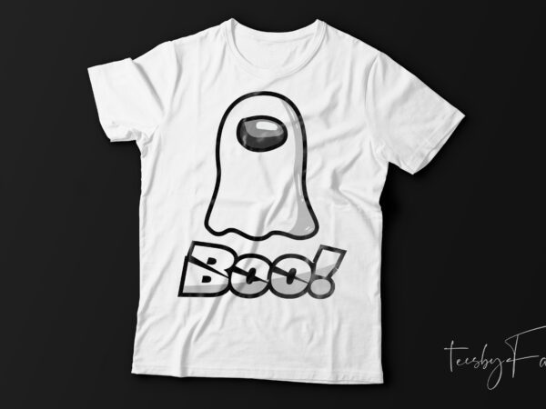 Boo! horror theme t shirt design for sale