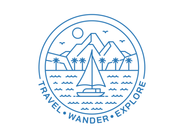 Travel wander explore 3 t shirt designs for sale