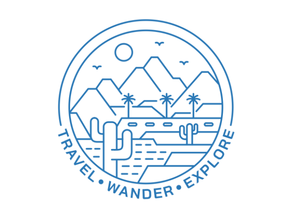 Travel wander explore 1 t shirt designs for sale