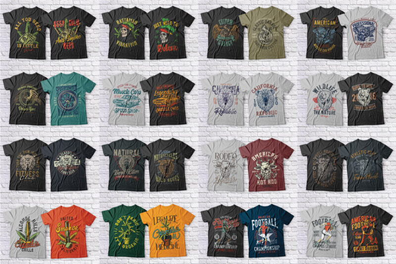 Huge 623 T-shirt Designs Bundle