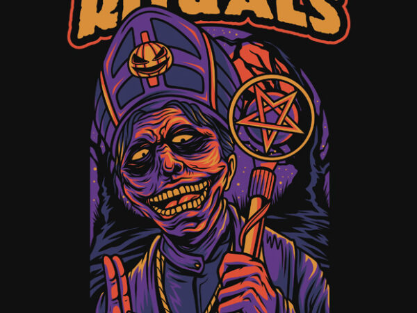 Night rituals halloween theme t-shirt design
