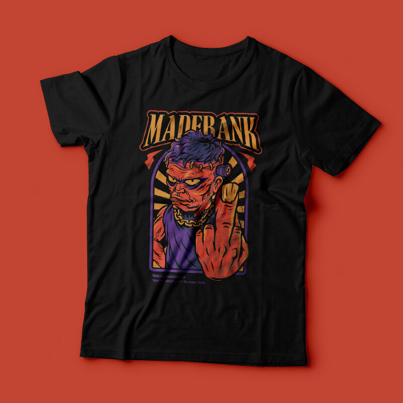 Mad Frank Halloween Theme T-Shirt Design