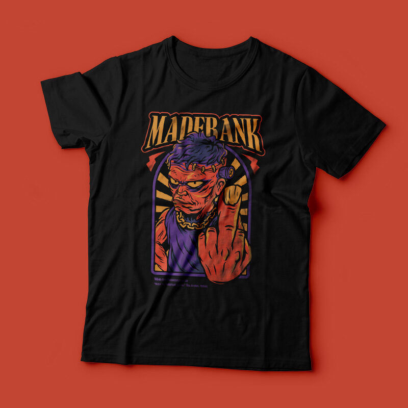 Mad Frank Halloween Theme T-Shirt Design