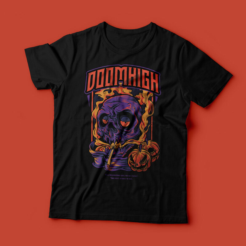 Doom High Halloween Theme T-Shirt Design