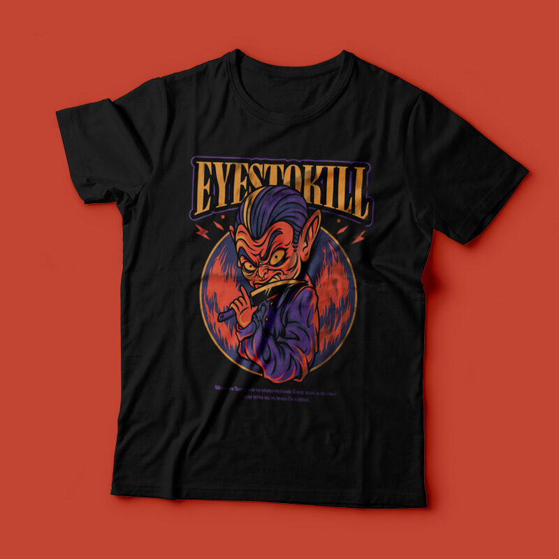 Eyes to Kill Halloween Theme T-Shirt Design