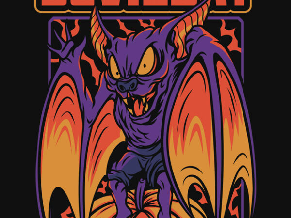 Devil bat halloween theme t-shirt design