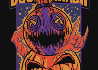 Double Mask Halloween Theme T-Shirt Design