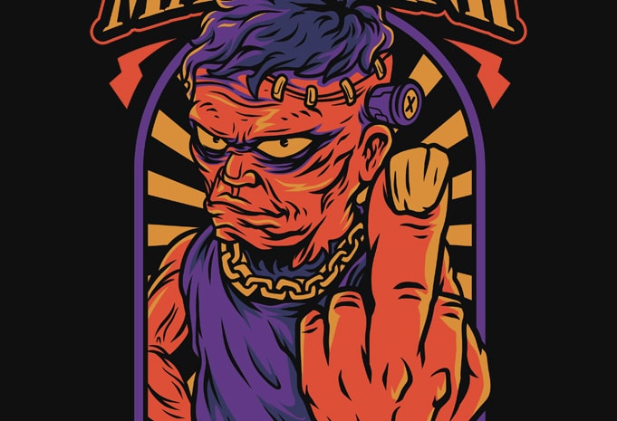 Free Mad frank halloween theme t-shirt design
