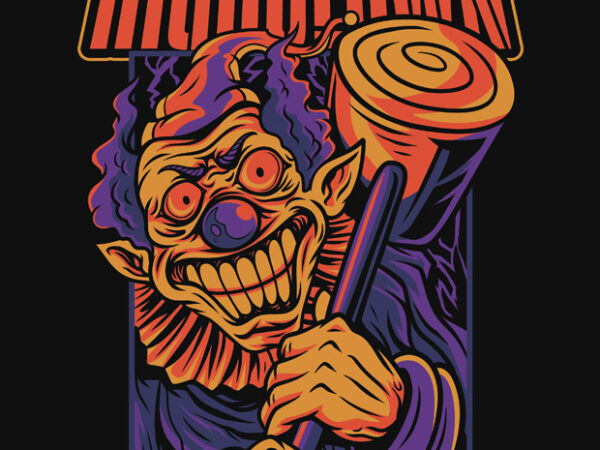 High clown halloween theme t-shirt design