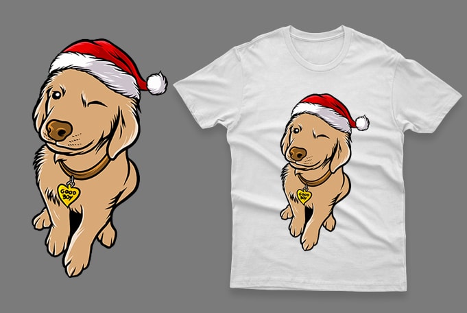14 Christmas Dog design bundle 100% vector ai, eps, svg, png,