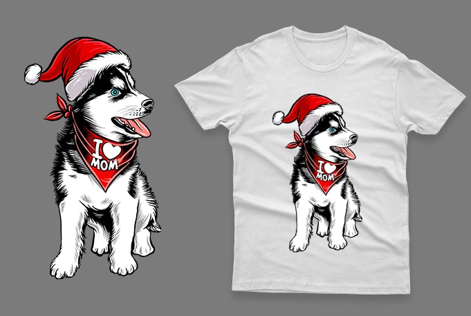 14 Christmas Dog design bundle 100% vector ai, eps, svg, png,