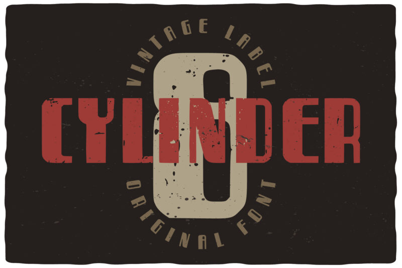 Eight Cylinder. Editable T-shirt designs with fonts!