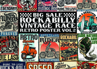 BIG SALE ROCKABILLY, VINTAGE RACE AND RETRO POSTERS