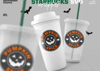 Halloween Starbucks Logo And Wrapper SVG, Starbucks Cup SVG, Starbucks Cold Cup 24 Oz, Starbucks Hot Cup 16 Oz, Venti & Grande Cup SVG