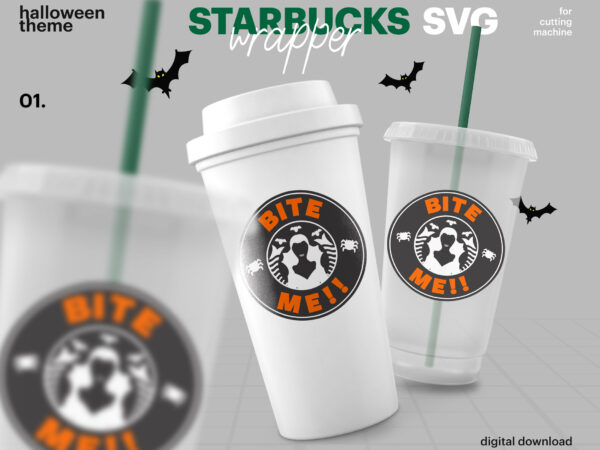 Starbucks cup svg, reusable starbucks cup logo and wrap, halloween starbucks logo svg, starbucks cold cup 24 oz, hot cup 16 oz svg, cricut t shirt template vector