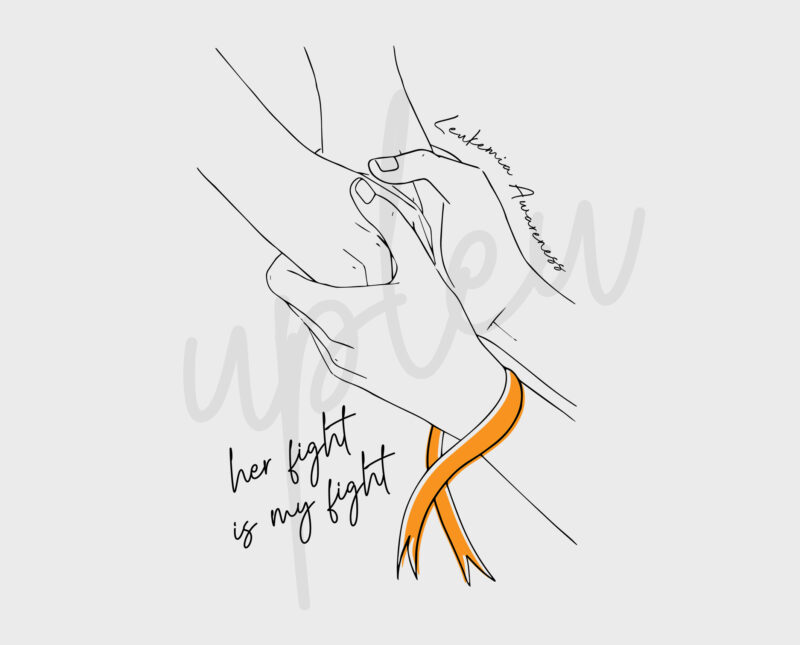 Line Art Leukemia SVG, Leukemia Awareness SVG, Orange Ribbon SVG, Fight Cancer svg, Line Art svg, Awareness Tshirt svg, Digital Files