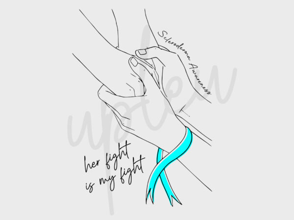 Line art her fight is my fight for scleroderma svg,scleroderma awareness svg, teal ribbon svg, fight cancer svg, awareness tshirt svg,cricut