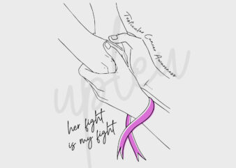 Line Art Her Fight Is My Fight For Testicular Cancer SVG, Testicular Cancer Awareness SVG, Light Purple Ribbon SVG, Fight Cancer svg, Cricut