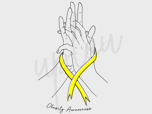 Line art obesity svg,obesity awareness svg, yellow ribbon svg, line art svg, fight cancer svg, awareness tshirt svg, digital files, cricut