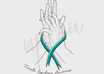 Line Art Tourette Syndrome SVG, Tourette Syndrome Awareness SVG, Teal Ribbon SVG,Digital Files, Line Art Svg, Silhouette,Cricut File