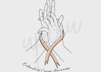 Line Art Endometrial Cancer SVG, Endometrial Cancer Awareness SVG, Peach Ribbon SVG, Fight Cancer svg, Line Art svg,Awareness Tshirt svg
