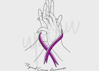 Line Art Thyroid Cancer SVG, Thyroid Cancer Awareness SVG, Purple Ribbon SVG, Fight Cancer svg, Fight Flag svg, Awareness Tshirt svg, Cricut
