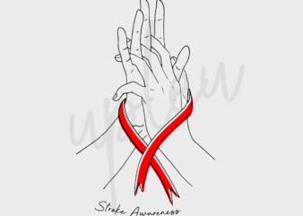 Line Art Stroke SVG,Stroke Awareness SVG, Red Ribbon SVG, Line Art svg, Fight Cancer svg, Awareness Tshirt svg, Digital Files, Cricut File