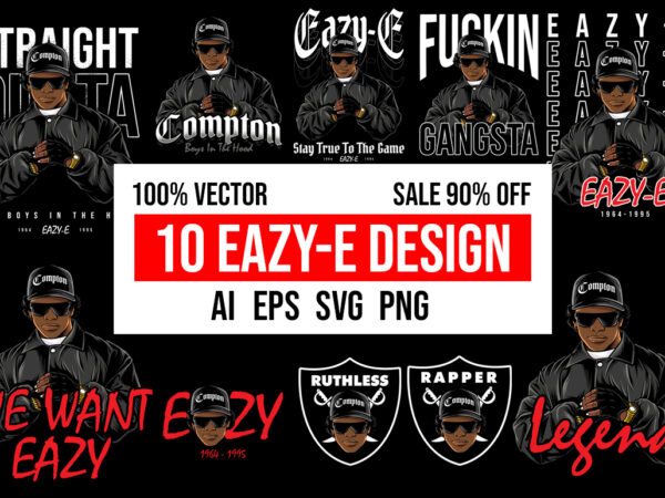 10 eazy compton design bundle 100% vector ai, eps, svg, png, cdr