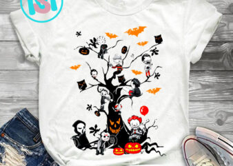 Halloween Tree Movies Horror PNG, Michael Myers PNG, IT PNG, Jason Voorhees PNG, Horror PNG, Digital Download graphic t shirt