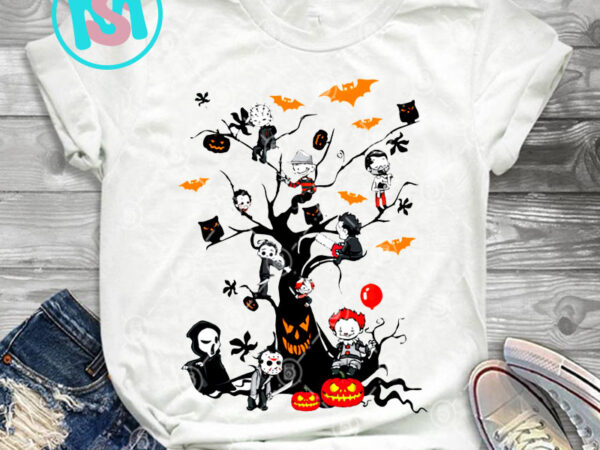 Halloween Tree Movies Horror PNG, Michael Myers PNG, IT PNG, Jason Voorhees PNG, Horror PNG, Digital Download graphic t shirt