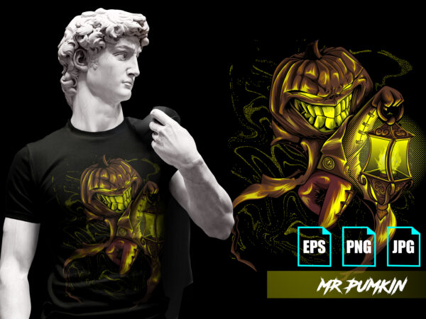 Mr pumkin halloween design tshirt