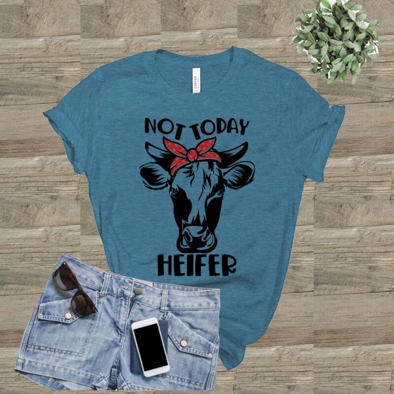 Not Today Heifer Svg, Not Today Heifer Cow SVG, Bandana Heifer Cow Svg ...