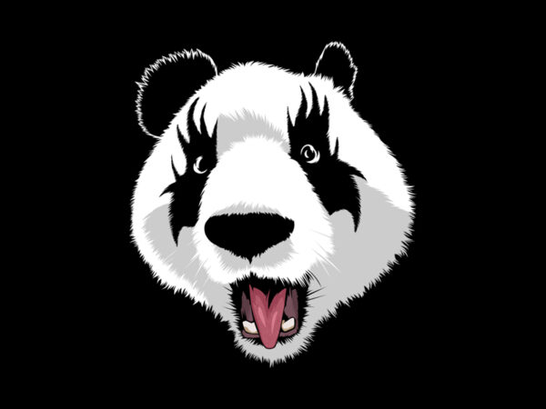 Panda kiss t shirt illustration