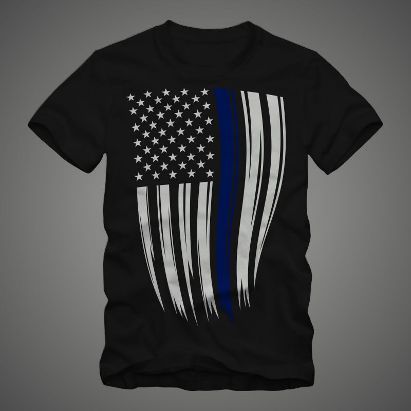 us police flag – blue line – blue line american flag t shirt design sale