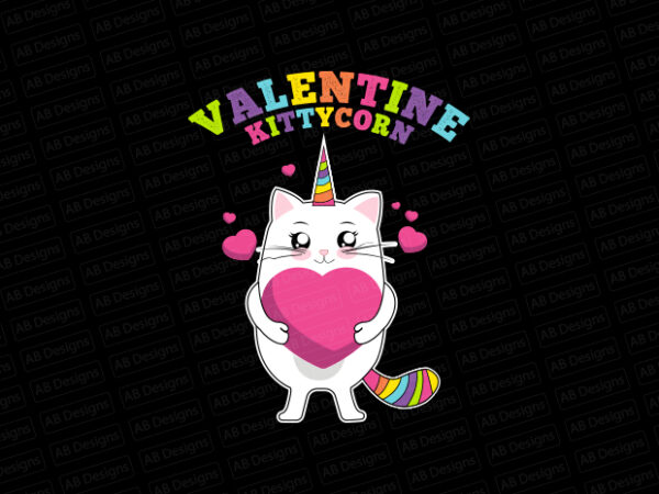 Cat, valentine kittycorn, kittycorn, kitty cat t-shirt design
