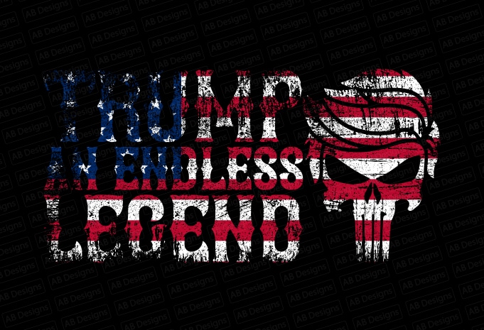 Trump an endless legend with american flag, American flag, USA flag, United state flag, USA trump flag T-Shirt Design