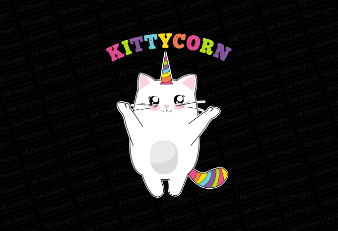 Cat, Kittycorn, Kitty Cat T-Shirt Design