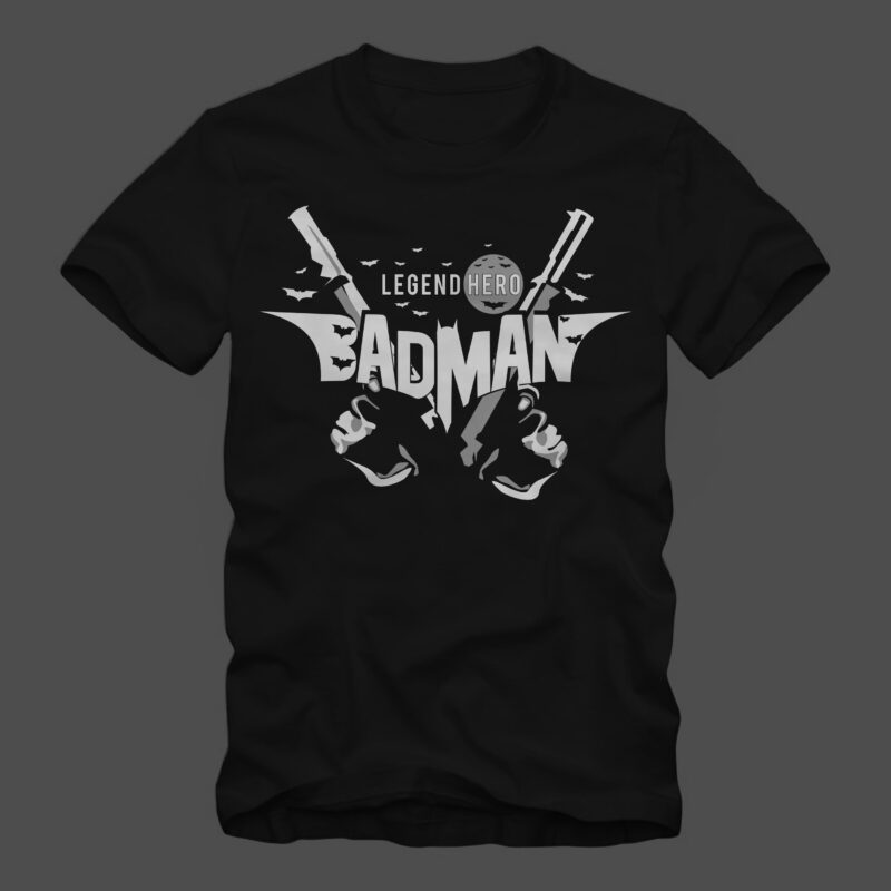 BADMAN Legend Hero, funniest hero, funniest super hero vector design t shirt template